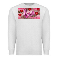 Oatmeal Heather Valentine's Day Love Balloon Heart Balloons Premium Sweatshirt - RanaPortraitStore