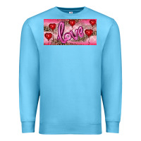 Ocean Blue Valentine's Day Love Balloon Heart Balloons Premium Sweatshirt - RanaPortraitStore