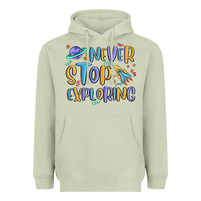 Never Stop Exploring Heavyweight Hoodie by MaliasSmallBusiness | Teevron