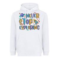 White never stop exploring Heavyweight Hoodie - MaliasSmallBusiness