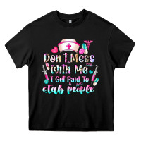 Black Don't Mess With Me I Get Paid To Stab People Heavy Core Tee - CowhideDigitalArt