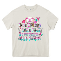 Cream Don't Mess With Me I Get Paid To Stab People Heavy Core Tee - CowhideDigitalArt