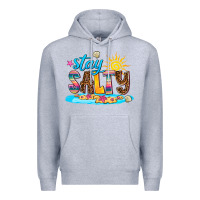 Heather Grey stay salty Premium Hoodie - AdoDesignShop
