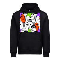 Foreset Green boo ghosts seamless pattern Urban Hoodie - BundleAndBundleShop