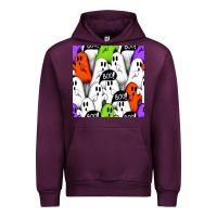 Mauve Wine boo ghosts seamless pattern Urban Hoodie - BundleAndBundleShop