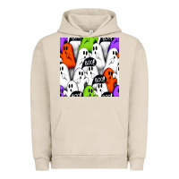 Pigment French Oak boo ghosts seamless pattern Urban Hoodie - BundleAndBundleShop
