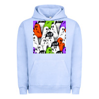 Pigment Grape Ice boo ghosts seamless pattern Urban Hoodie - BundleAndBundleShop