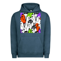 Pigment Midnight Navy boo ghosts seamless pattern Urban Hoodie - BundleAndBundleShop