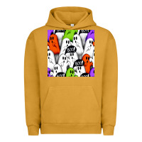 Pigment Peanut Butter boo ghosts seamless pattern Urban Hoodie - BundleAndBundleShop
