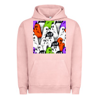 Pigment Salmon boo ghosts seamless pattern Urban Hoodie - BundleAndBundleShop