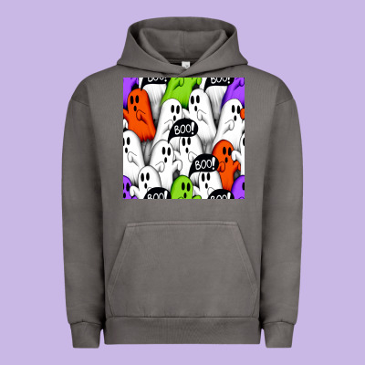 Boo Ghosts Seamless Pattern Urban Hoodie Designed By Bundleandbundleshop