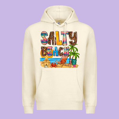 Salty Beach Premium Hoodie Designed By Adodesignshop