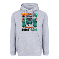 Heather Grey level 10 unlocked awesome since 2013 Heavyweight Hoodie - MaliasSmallBusiness