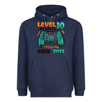 Navy level 10 unlocked awesome since 2013 Heavyweight Hoodie - MaliasSmallBusiness