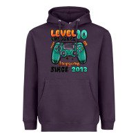 Plum level 10 unlocked awesome since 2013 Heavyweight Hoodie - MaliasSmallBusiness