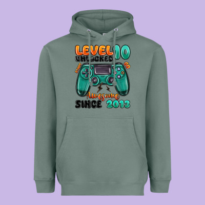 Heavyweight Hoodie level 10 unlocked awesome since 2013