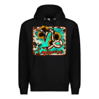 Black capricorn turquoise cowhide Premium Hoodie - RanaPortraitStore