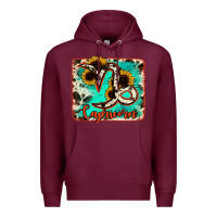 Burgundy capricorn turquoise cowhide Premium Hoodie - RanaPortraitStore