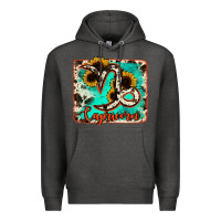Charcoal Heather capricorn turquoise cowhide Premium Hoodie - RanaPortraitStore