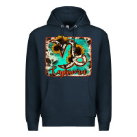 Navy capricorn turquoise cowhide Premium Hoodie - RanaPortraitStore