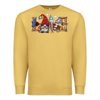 Antique Gold love 4th july with gnome billie wilder Premium Sweatshirt - texasbilliewilder