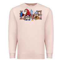Pale Pink love 4th july with gnome billie wilder Premium Sweatshirt - texasbilliewilder