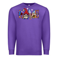 Purple love 4th july with gnome billie wilder Premium Sweatshirt - texasbilliewilder