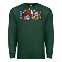 Sports Green love 4th july with gnome billie wilder Premium Sweatshirt - texasbilliewilder