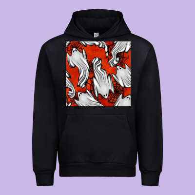 Flying Ghosts Seamless Pattern Urban Hoodie Designed By Bundleandbundleshop