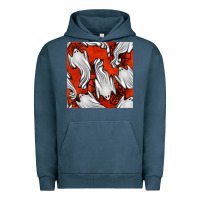 Pigment Midnight Navy flying ghosts seamless pattern Urban Hoodie - BundleAndBundleShop