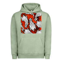 Pigment Oil Green flying ghosts seamless pattern Urban Hoodie - BundleAndBundleShop