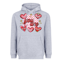 Heather Grey valentines day positive affirmations Heavyweight Hoodie - MaliasSmallBusiness