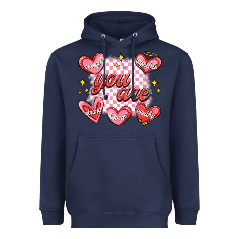 Valentines Day Positive Affirmations Heavyweight Hoodie by MaliasSmallBusiness | Teevron