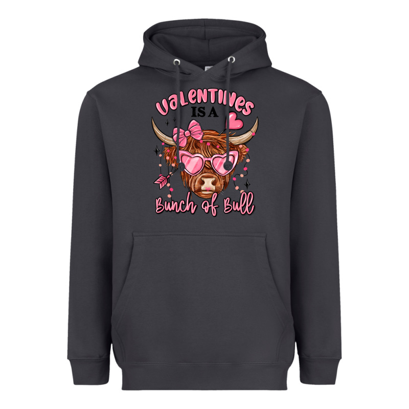 Valentines Is A Bunch Of Bull Heavyweight Hoodie by MaliasSmallBusiness | Teevron