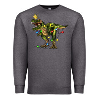 Charcoal Heather tree rex christmas Premium Sweatshirt - Zillion Design Studio