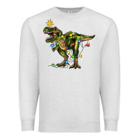Oatmeal Heather tree rex christmas Premium Sweatshirt - Zillion Design Studio