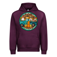 Mauve Wine fall gnomes round earrings 3 Urban Hoodie - Artiststas