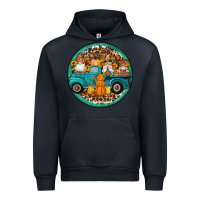 Navy fall gnomes round earrings 3 Urban Hoodie - Artiststas