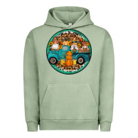 Pigment Oil Green fall gnomes round earrings 3 Urban Hoodie - Artiststas