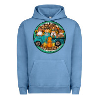 Pigment Pebble Blue fall gnomes round earrings 3 Urban Hoodie - Artiststas