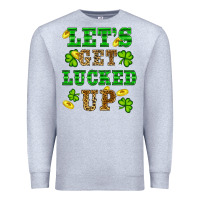 Heather Grey st patricks day lets get lucked up Premium Sweatshirt - RanaPortraitStore