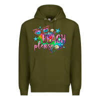 Army Green beach please Premium Hoodie - AdoDesignShop