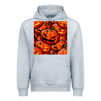 Heather Grey halloween pumpkin seamless pattern Urban Hoodie - BundleAndBundleShop