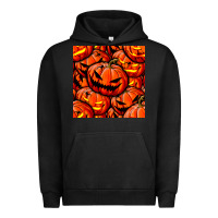 Pigment Black halloween pumpkin seamless pattern Urban Hoodie - BundleAndBundleShop