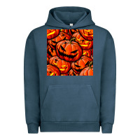Pigment Midnight Navy halloween pumpkin seamless pattern Urban Hoodie - BundleAndBundleShop