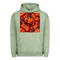 Pigment Oil Green halloween pumpkin seamless pattern Urban Hoodie - BundleAndBundleShop