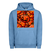 Pigment Pebble Blue halloween pumpkin seamless pattern Urban Hoodie - BundleAndBundleShop