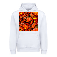 White halloween pumpkin seamless pattern Urban Hoodie - BundleAndBundleShop