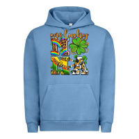 Pigment Pebble Blue one lucky mama Urban Hoodie - AdoDesignShop