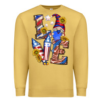 Antique Gold love 4th of july with gnome Premium Sweatshirt - texasbilliewilder